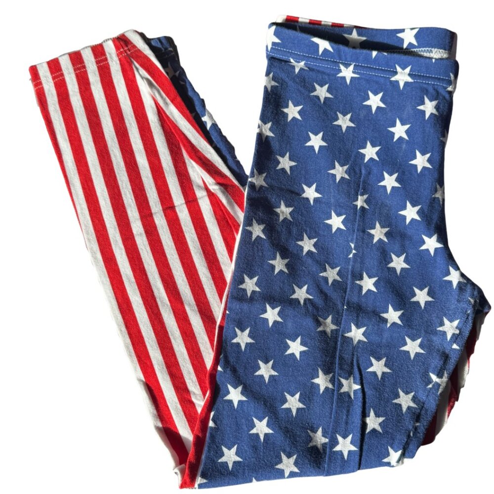 RARE Vintage American Apparel Stars & Stripes Split Leggings - Large